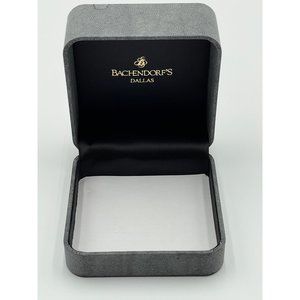 Bachendorfs Suede Square Jewelry Box Logo Satin Interior Stand Up Folding